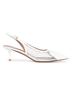 Le Coeur 55MM Mesh Leather Slingback Pumps