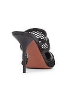 90MM Patent Leather & Mesh Mules