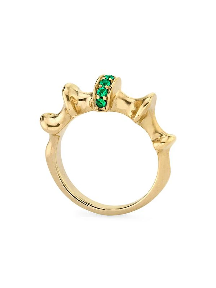 Continuum Moment III Chrona 18K Yellow Gold & Natural Emerald Ring