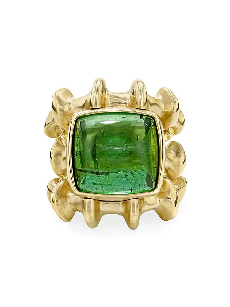 Continuum Moment III Chrona 18K Yellow Gold & Green Tourmaline Ring