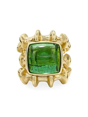 Continuum Moment III Chrona 18K Yellow Gold & Green Tourmaline Ring