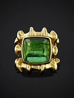 Continuum Moment III Chrona 18K Yellow Gold & Green Tourmaline Ring