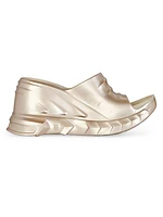 Marshmallow Wedge Sandals In Laminated Rubber