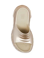 Marshmallow Wedge Sandals In Laminated Rubber