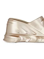 Marshmallow Wedge Sandals In Laminated Rubber