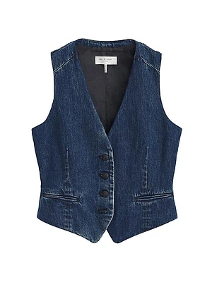 Priya Cropped Denim Vest