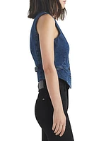 Priya Cropped Denim Vest