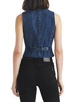 Priya Cropped Denim Vest