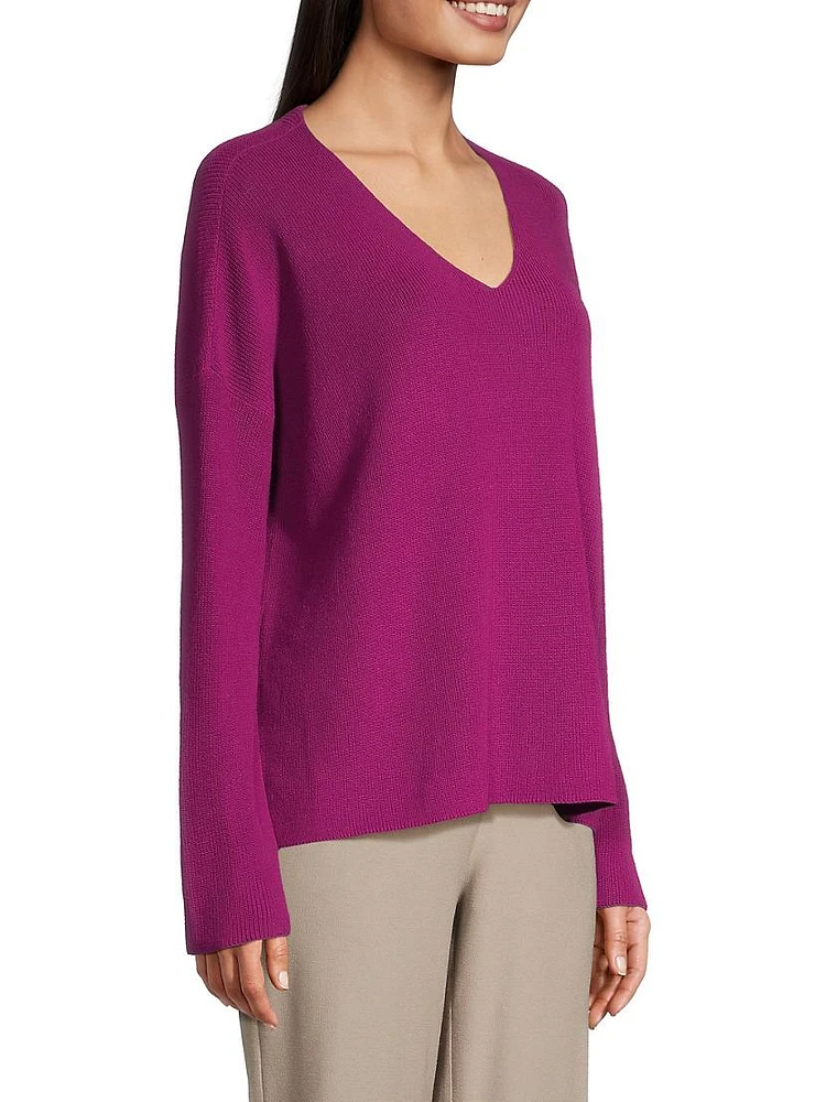 V-Neck Cotton Sweater