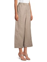 Cotton-Blend Wide-Leg Pants