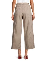 Cotton-Blend Wide-Leg Pants