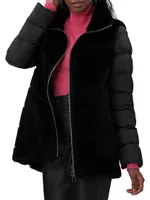 Shearling Lamb Jacket with Quilted Sleeves