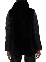 Shearling Lamb Jacket with Quilted Sleeves