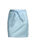 Belted Cotton-Blend Miniskirt