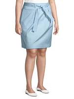 Belted Cotton-Blend Miniskirt