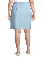 Belted Cotton-Blend Miniskirt