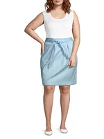 Belted Cotton-Blend Miniskirt