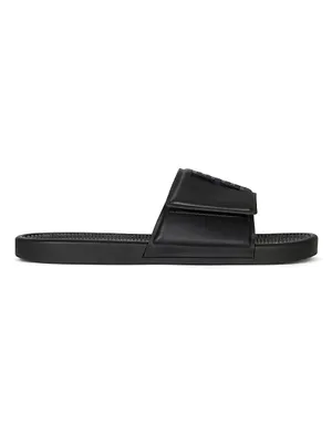 Slide Flat Sandals Synthetic Leather