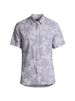 Carson Floral Linen-Blend Short-Sleeve Shirt