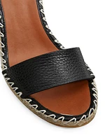 Double Rockstud Grainy Calfskin Wedges 105MM