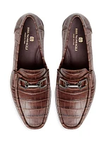 Trieste Crocodile-Embossed Leather Loafers