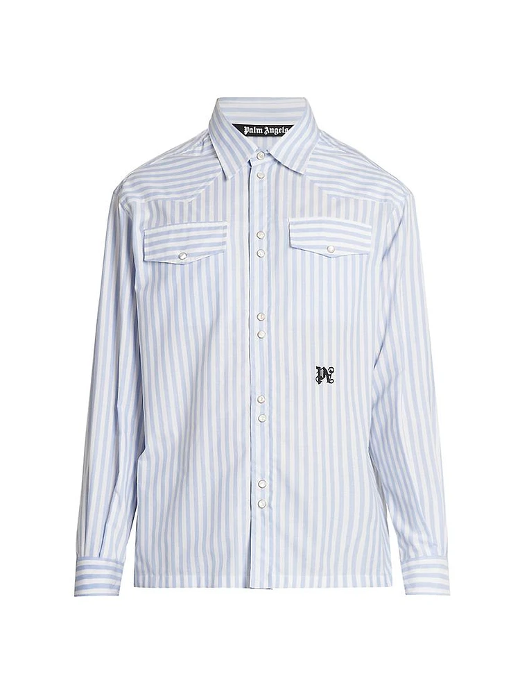 Monogram Striped Long-Sleeve Shirt