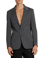 Monogram Pocket Wool-Blend Blazer