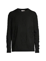 Skull Jacquard Crewneck Sweater