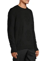 Skull Jacquard Crewneck Sweater