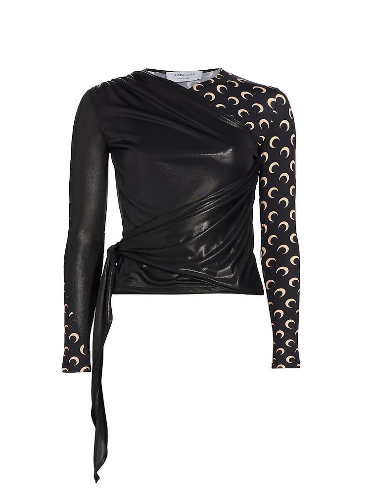 Regenerated Draped Jersey Blouse