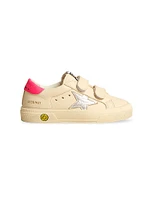 Girl's May School Star Leather Low-Top Sneakers