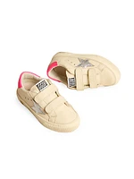 Girl's May School Star Leather Low-Top Sneakers