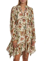 Anais Floral Silk Chiffon Minidress