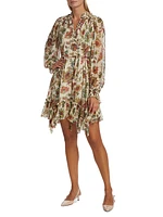 Anais Floral Silk Chiffon Minidress