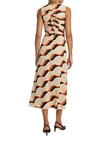 Cruz Stripe Devoré Midi-Dress