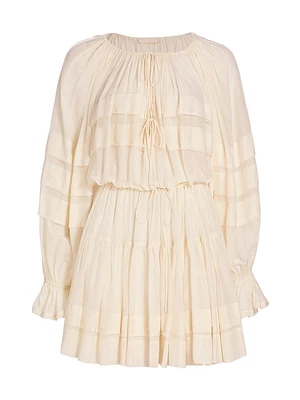 Polly Ruffled Long-Sleeve Minidress