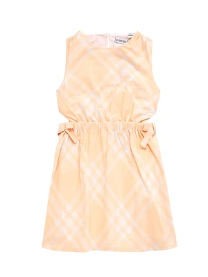 Little Girl's & Check Print Sleeveless Dress