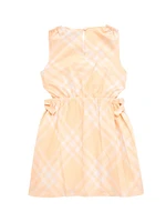 Little Girl's & Check Print Sleeveless Dress