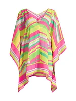 Chevron Chiffon Cover-Up Caftan