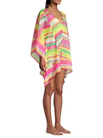 Chevron Chiffon Cover-Up Caftan