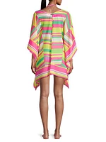 Chevron Chiffon Cover-Up Caftan