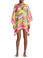 Chevron Chiffon Cover-Up Caftan