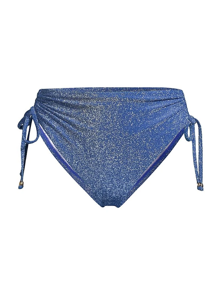 Shimmer Ruched Bikini Bottom