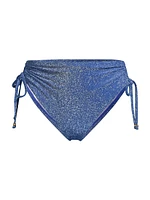 Shimmer Ruched Bikini Bottom