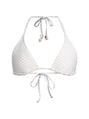 Textured Waves Triangle Bikini Top