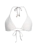 Textured Waves Triangle Bikini Top