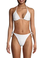 Textured Waves Triangle Bikini Top