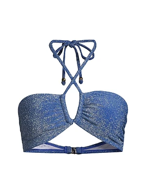 Shimmer Halter Bikini Top