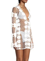 Floral Crochet Cover-Up Minidress