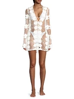 Floral Crochet Cover-Up Minidress